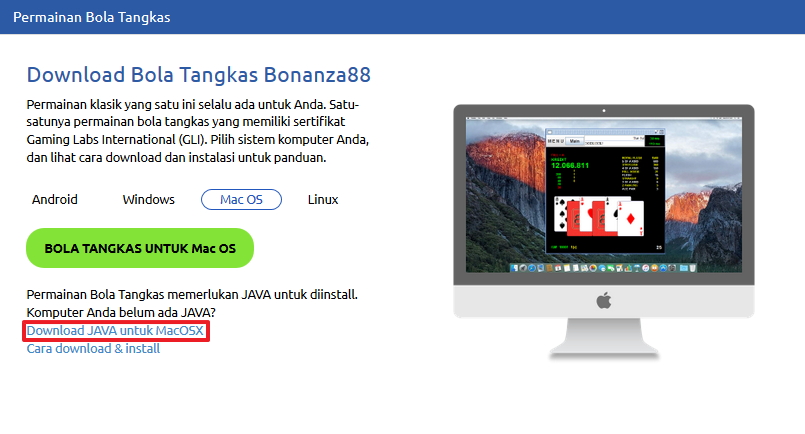 Screenshot panduan install permainan bola tangkas bonanza88 windows 10